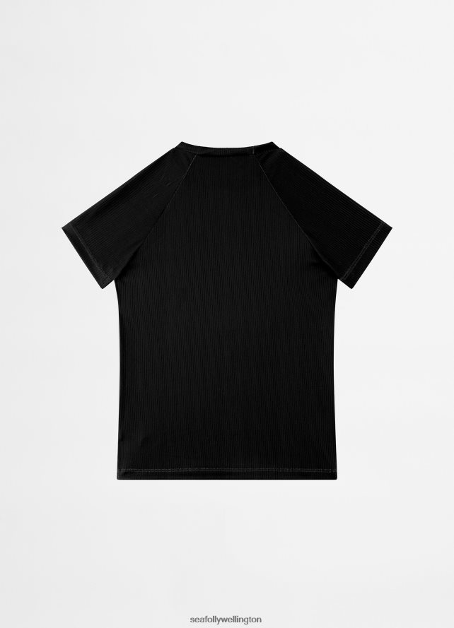 Seafolly Children Essential Girls S/S Rash Vest Swimwear Black LT08Z8802