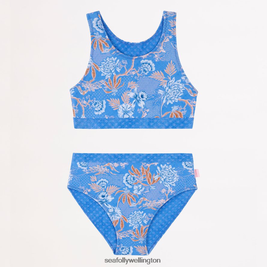 Seafolly Children Fuji Girls Reversible BikiniStarlight Swimwear Blue LT08Z8788