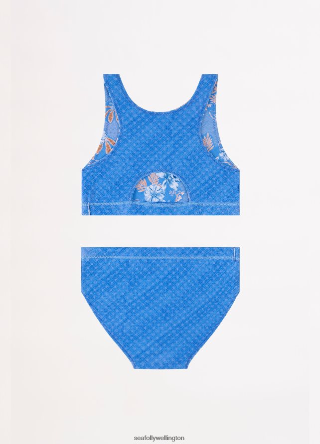 Seafolly Children Fuji Girls Reversible BikiniStarlight Swimwear Blue LT08Z8788