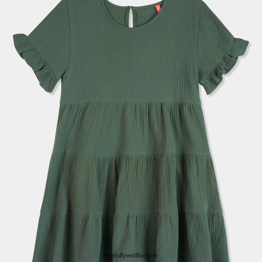 Seafolly Children Girls Tiered Beach Cover Up Swimwear Moss LT08Z8805