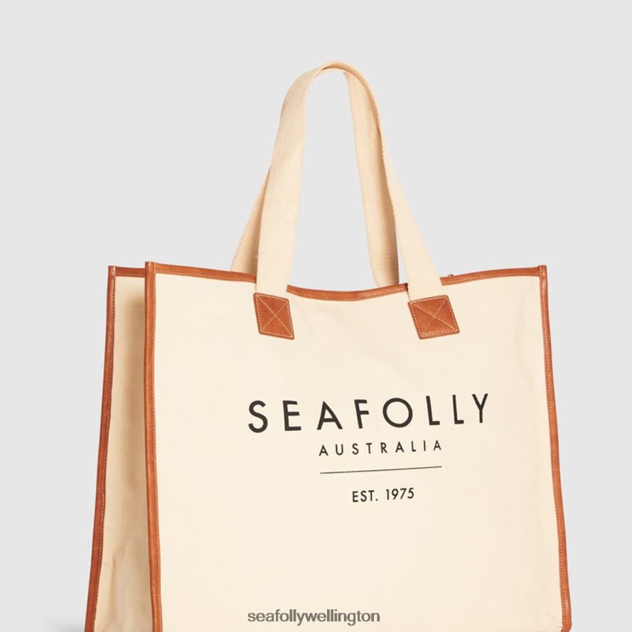 Seafolly Women Canvas Tote Bag Accessories Sand LT08Z8763