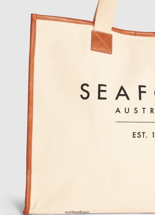 Seafolly Women Canvas Tote Bag Accessories Sand LT08Z8763