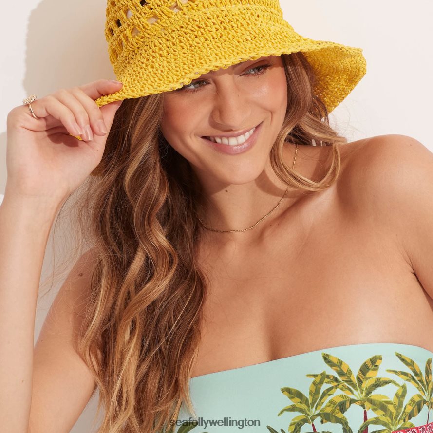 Seafolly Women Casa Woven Hat Accessories Sunflower LT08Z8787