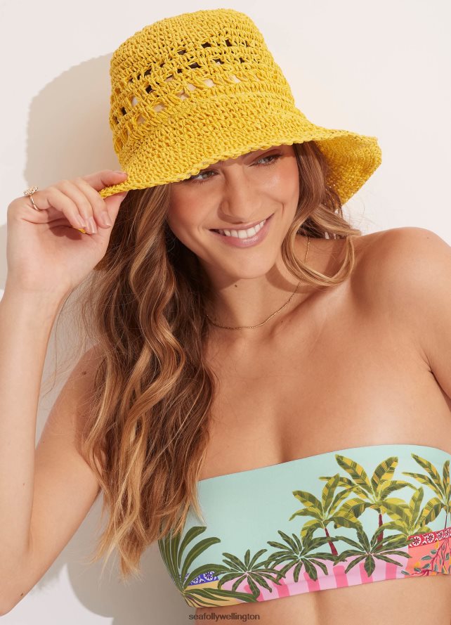 Seafolly Women Casa Woven Hat Accessories Sunflower LT08Z8787