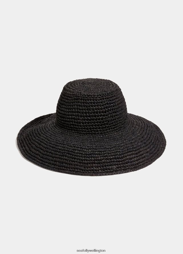 Seafolly Women Coastal Raffia Hat Accessories Black LT08Z8780