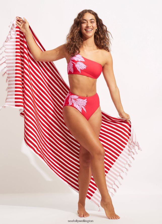 Seafolly Women Marina Stripe Towel Accessories Chilli LT08Z8777