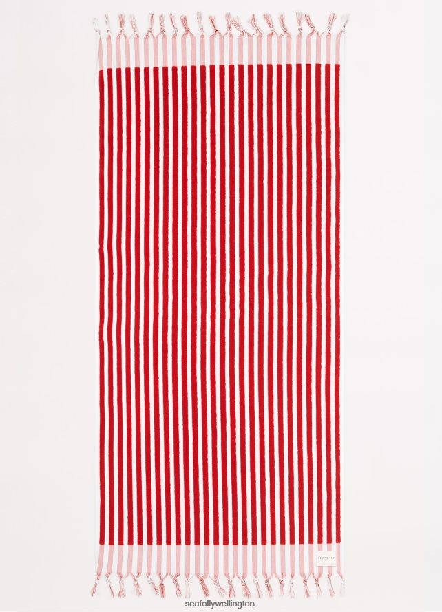 Seafolly Women Marina Stripe Towel Accessories Chilli LT08Z8777