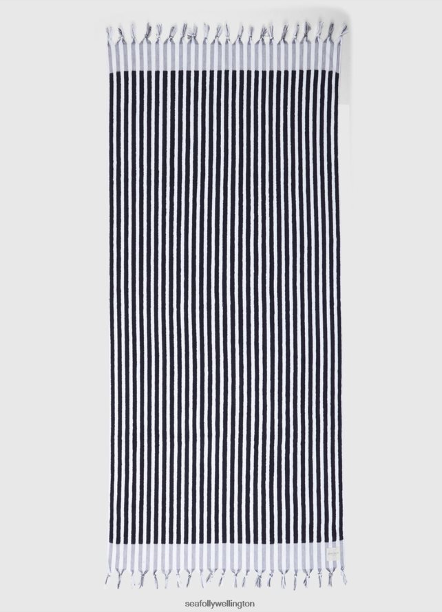 Seafolly Women Marina Stripe Towel Accessories True Navy LT08Z8776