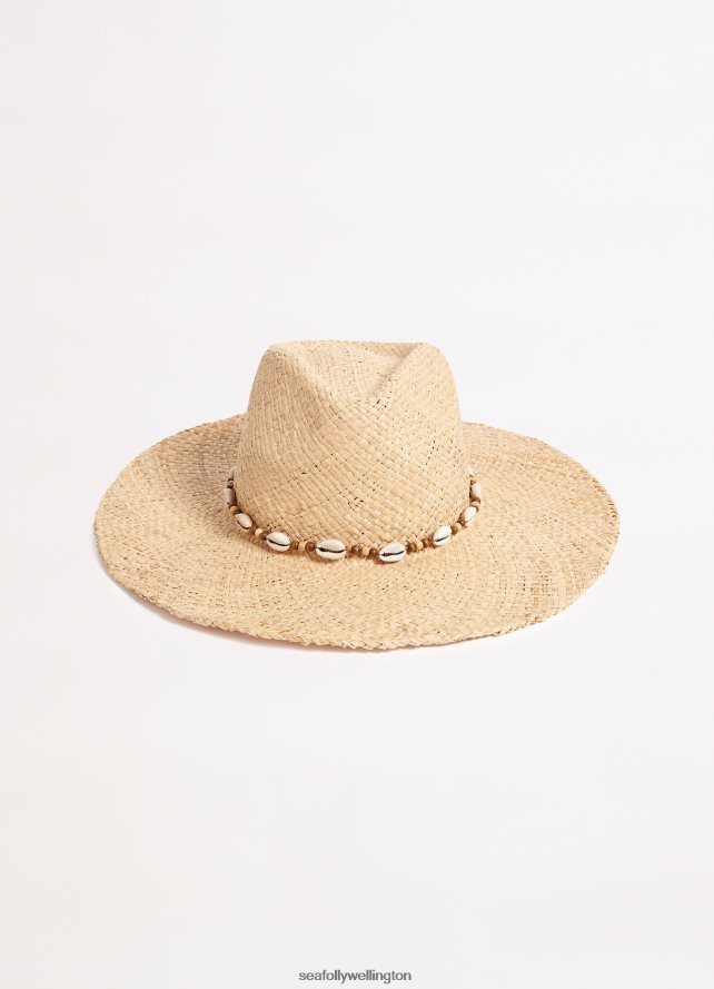 Seafolly Women Raffia Cowgirl Hat Accessories Natural LT08Z8785
