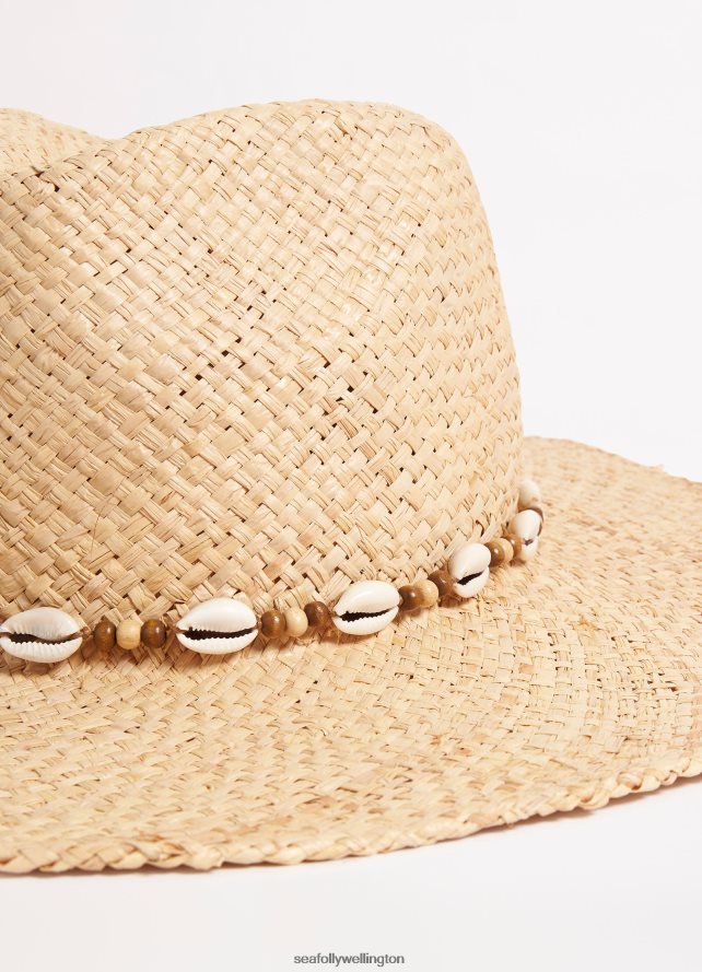Seafolly Women Raffia Cowgirl Hat Accessories Natural LT08Z8785