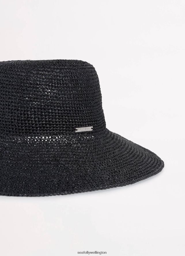 Seafolly Women Sierra Bucket Hat Accessories Black LT08Z8784