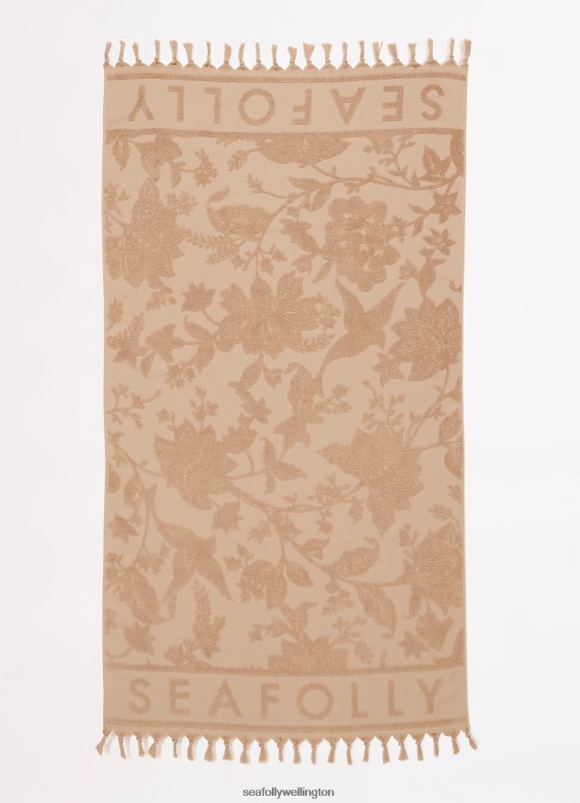 Seafolly Women Silk Road Jacquard Beach Towel Accessories Camel LT08Z8772