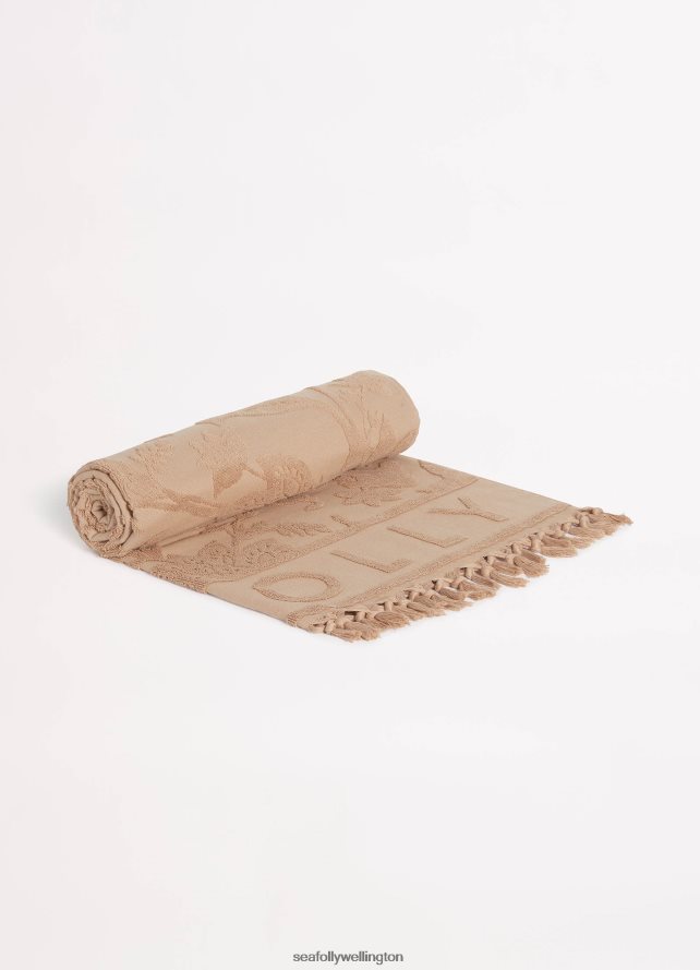 Seafolly Women Silk Road Jacquard Beach Towel Accessories Camel LT08Z8772