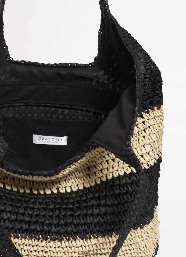 Seafolly Women Splice Woven Tote Accessories Black/Natural LT08Z8762