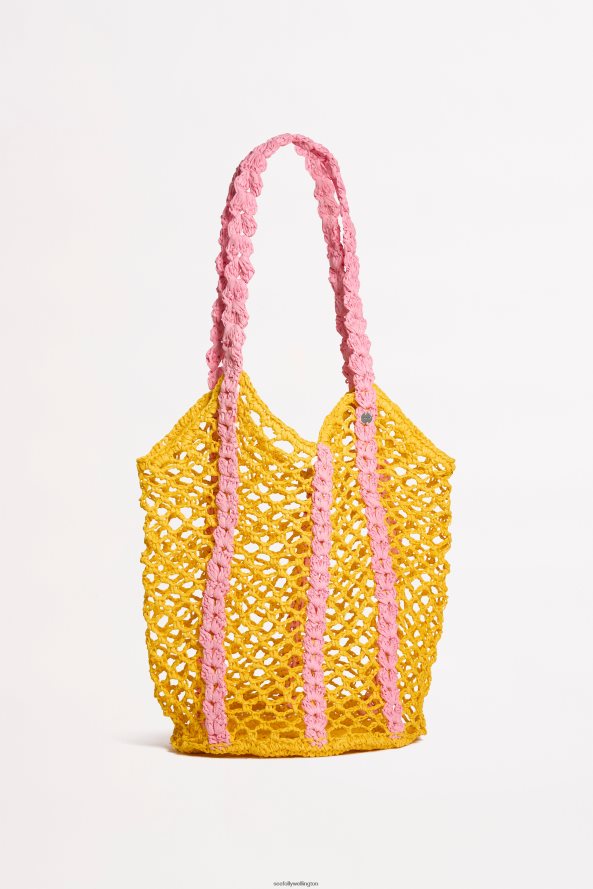 Seafolly Women Waves Woven Tote Accessories Pink/Yellow LT08Z8765
