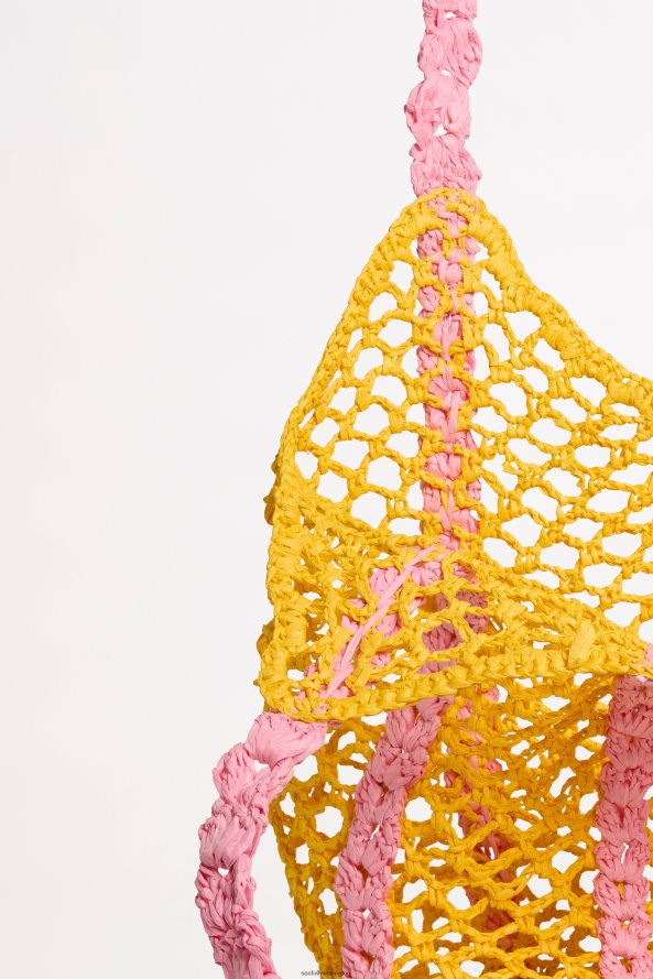 Seafolly Women Waves Woven Tote Accessories Pink/Yellow LT08Z8765