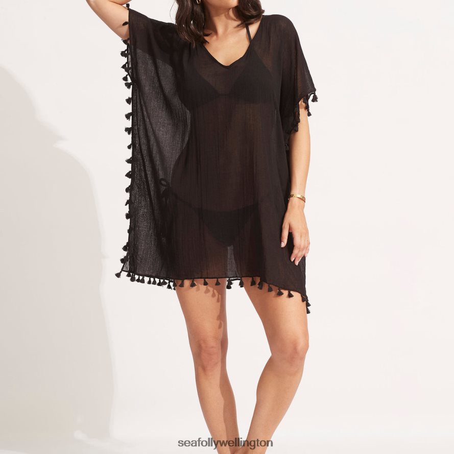 Seafolly Women Amnesia Kaftan Clothes Black LT08Z8708