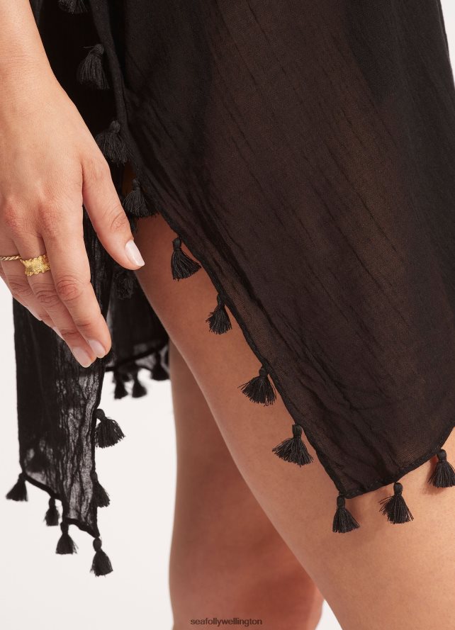 Seafolly Women Amnesia Kaftan Clothes Black LT08Z8708