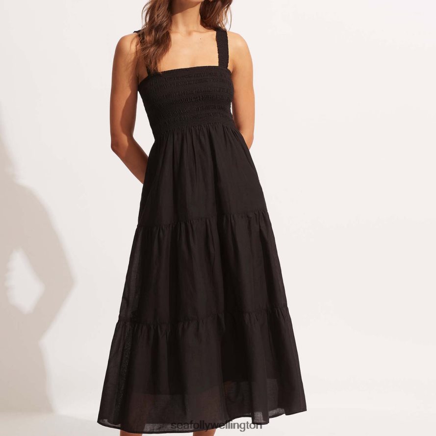 Seafolly Women Beach House Dress Clothes Black LT08Z8676