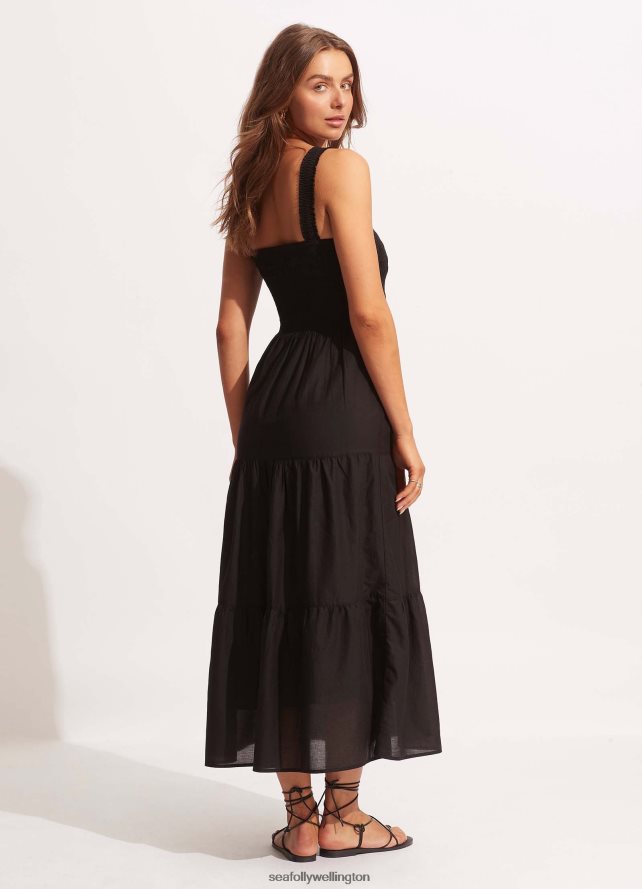 Seafolly Women Beach House Dress Clothes Black LT08Z8676