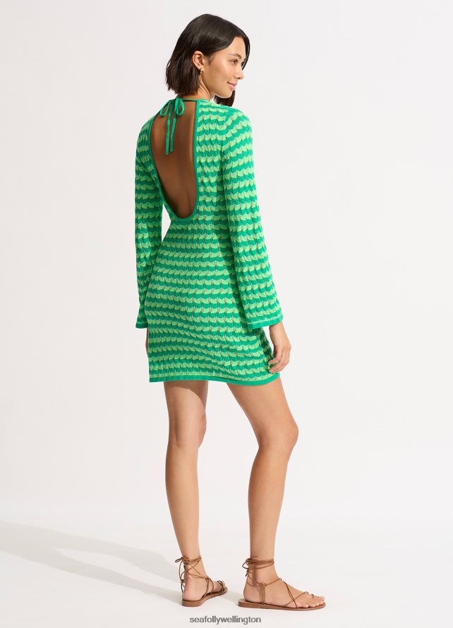 Seafolly Women Carnaby Knit Cover Up Clothes Jade LT08Z8653