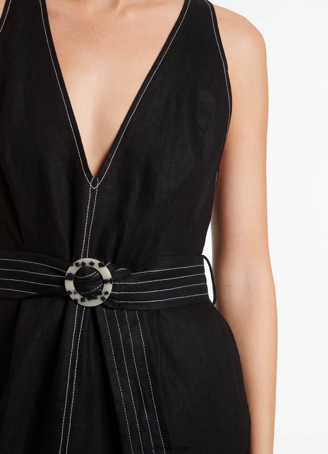 Seafolly Women Jetset Plunge Stitch Dress Clothes Black LT08Z8701