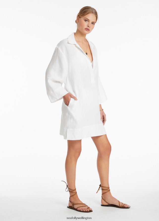 Seafolly Women Jetset Pullover Kaftan Clothes White LT08Z8702
