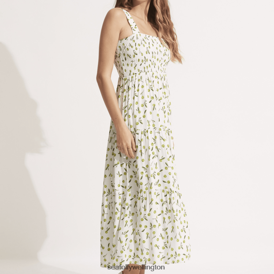 Seafolly Women Summer Crush Midi Dress Clothes Soft Olive LT08Z8679