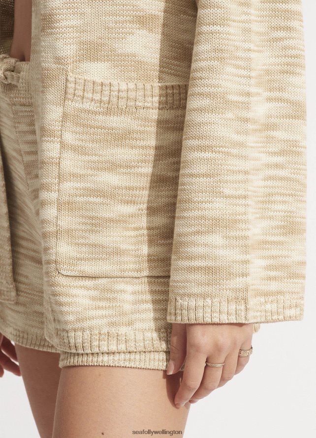 Seafolly Women Marl Knit Cardigan Clothes Sand LT08Z8645