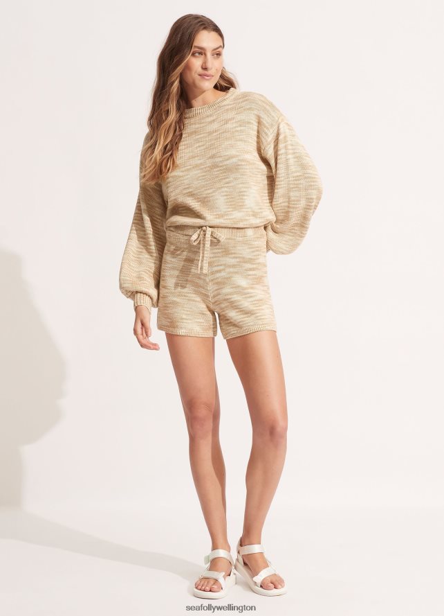 Seafolly Women Marl Knit Jumper Clothes Sand LT08Z8644