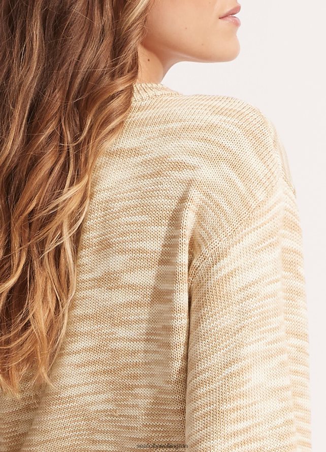 Seafolly Women Marl Knit Jumper Clothes Sand LT08Z8644