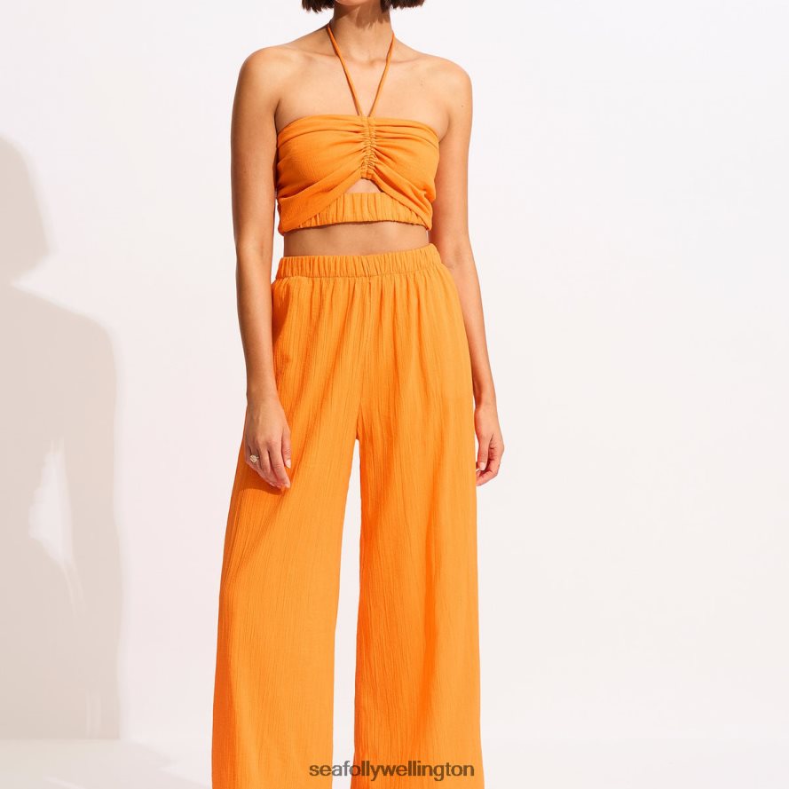 Seafolly Women Crinkle Beach Pant Clothes Mandarin LT08Z8751