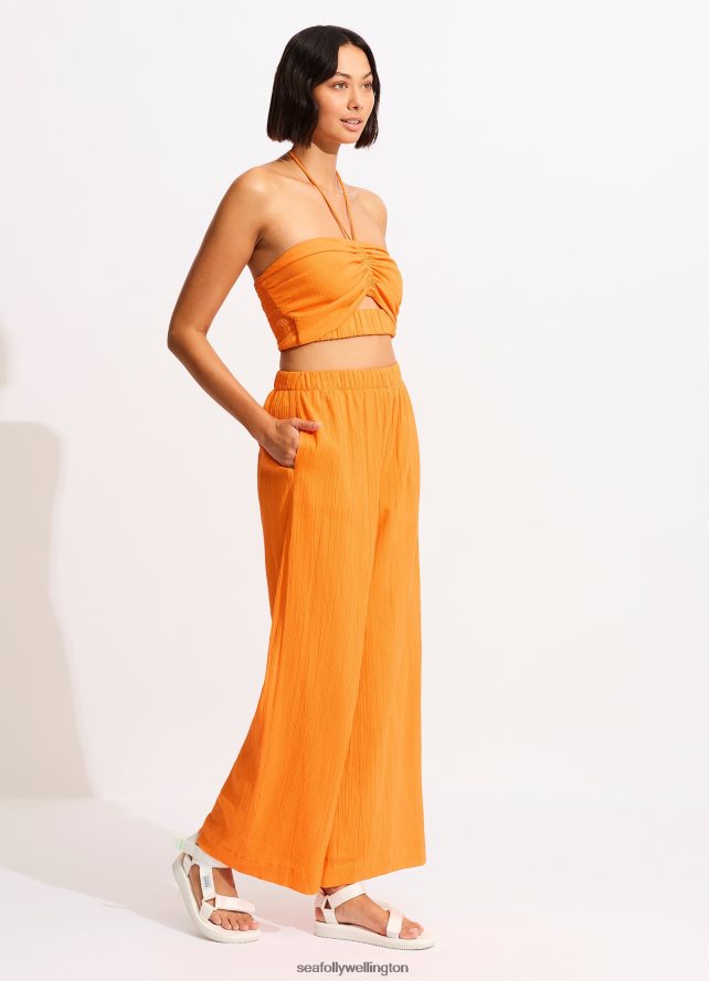 Seafolly Women Crinkle Beach Pant Clothes Mandarin LT08Z8751