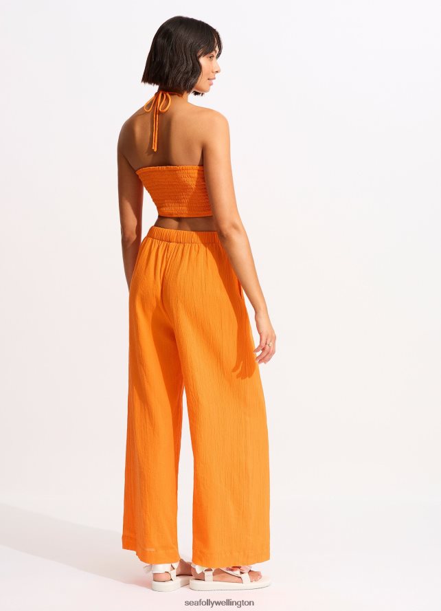 Seafolly Women Crinkle Beach Pant Clothes Mandarin LT08Z8751