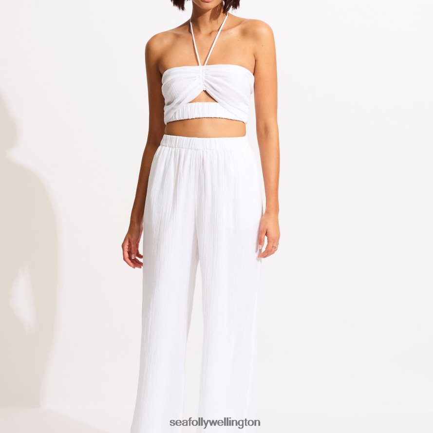 Seafolly Women Crinkle Beach Pant Clothes White LT08Z8749