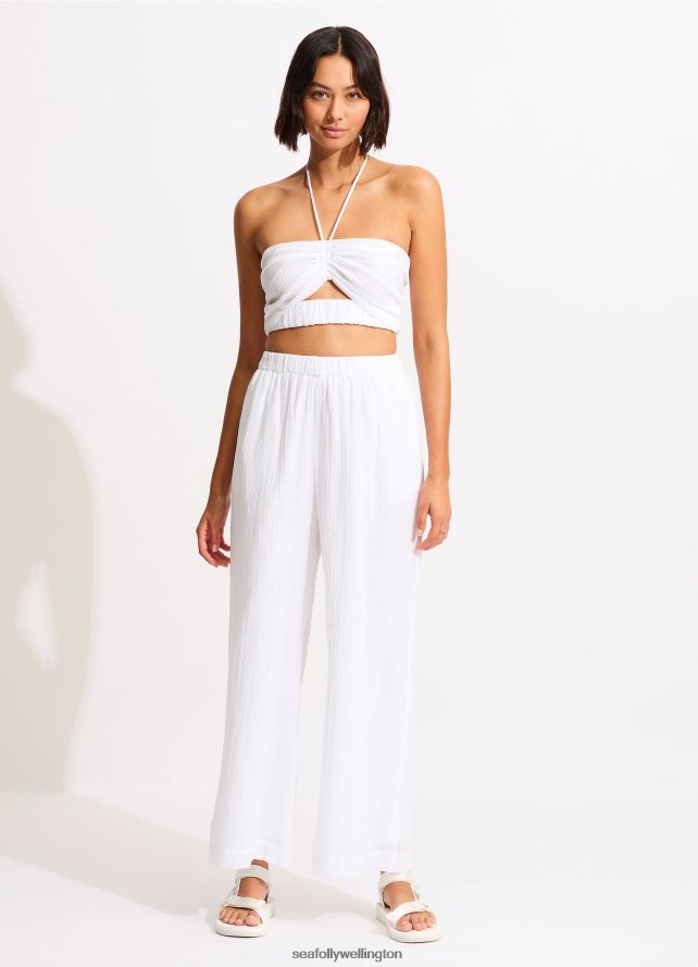 Seafolly Women Crinkle Beach Pant Clothes White LT08Z8749