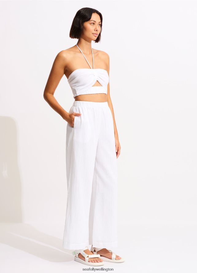 Seafolly Women Crinkle Beach Pant Clothes White LT08Z8749