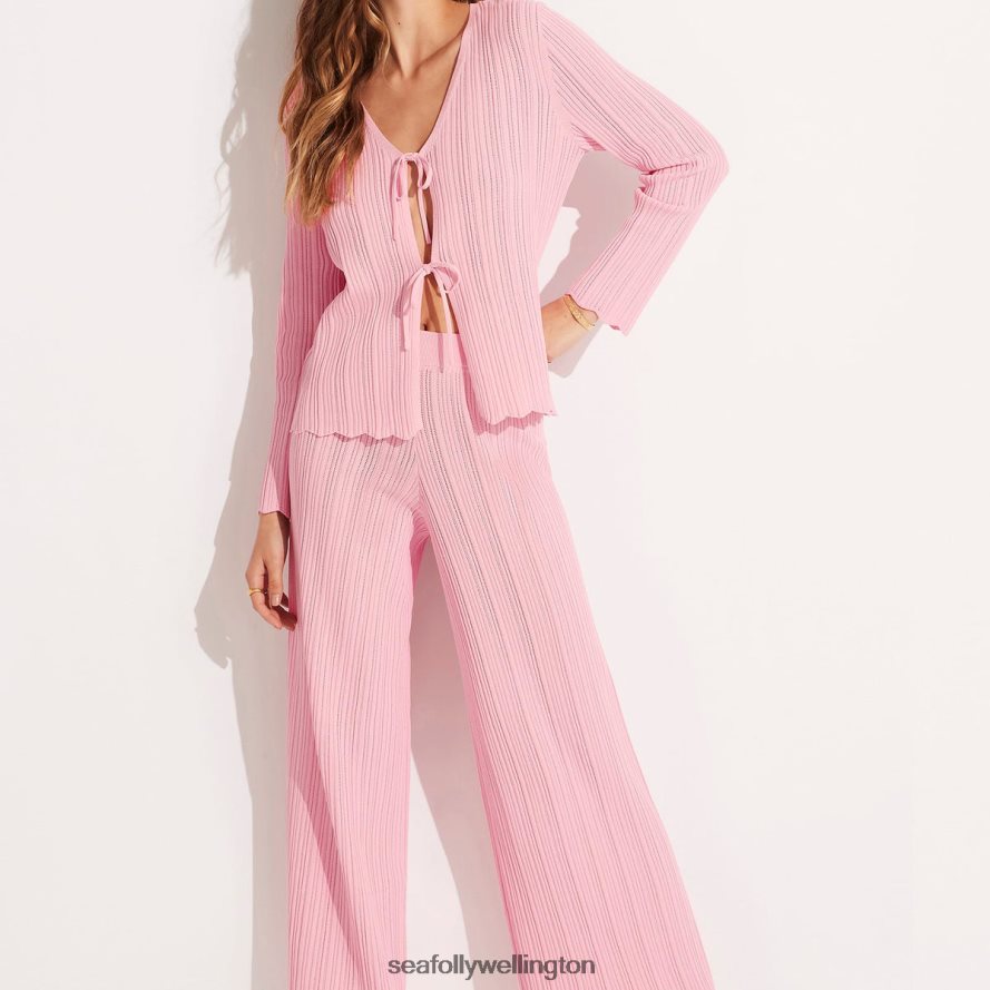 Seafolly Women Crochet Knit Pant Clothes Parfait Pink LT08Z8649