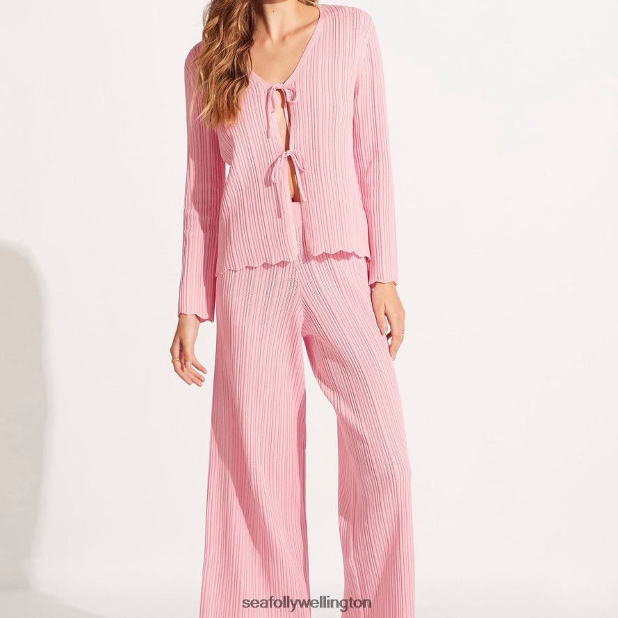 Seafolly Women Crochet Tie Knit Top Clothes Parfait Pink LT08Z8648