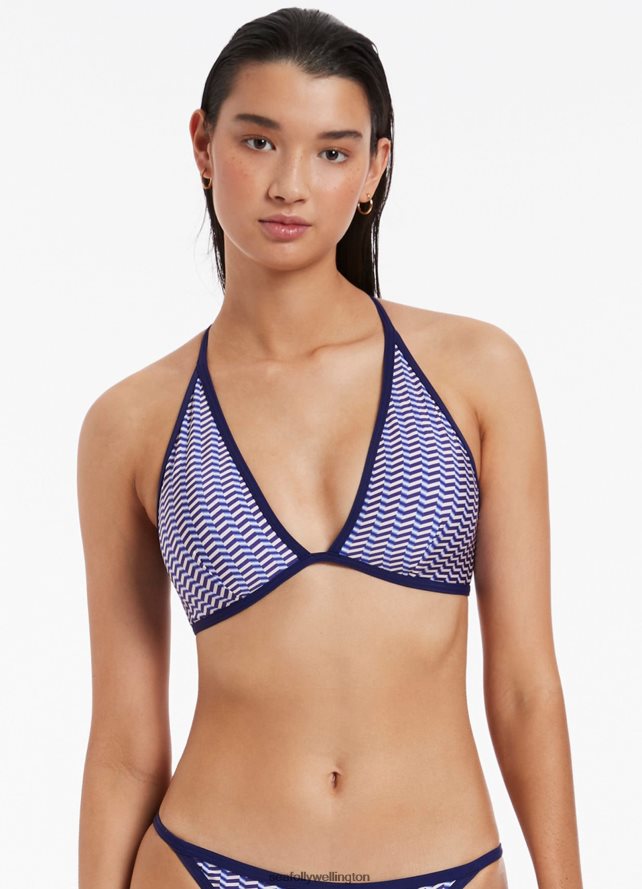 Seafolly Women Amoudi Soft Triangle Bikini Top Swimwear Sapphire LT08Z8370