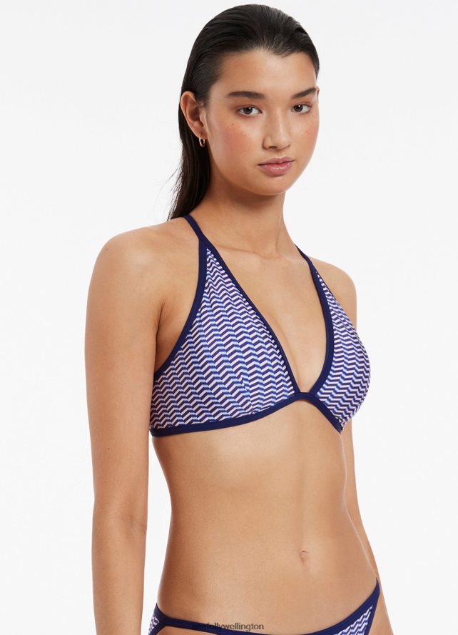 Seafolly Women Amoudi Soft Triangle Bikini Top Swimwear Sapphire LT08Z8370