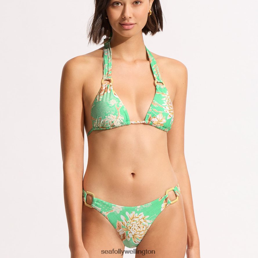 Seafolly Women Eden Slide Triangle Bikini Top Swimwear Mint LT08Z8186