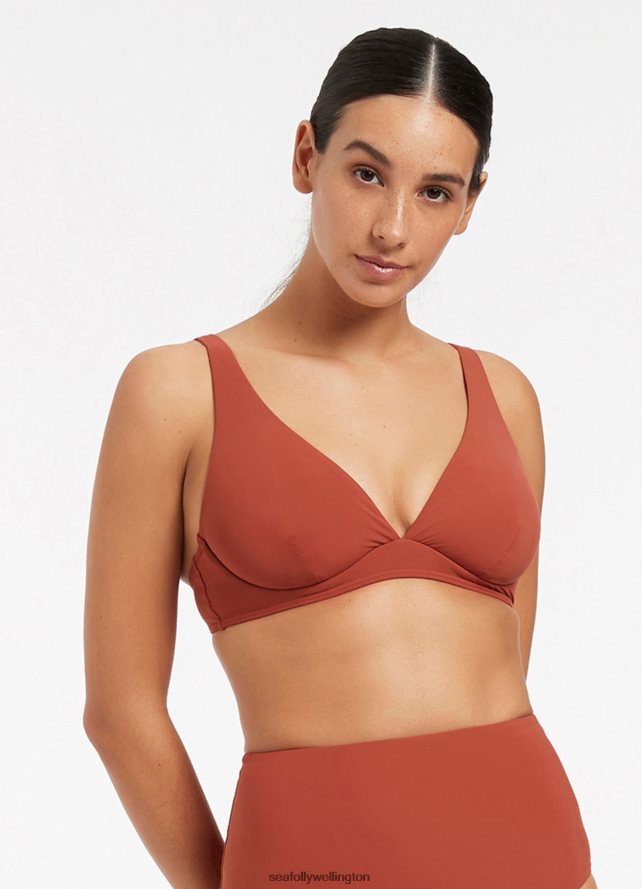 Seafolly Women Jetset D/Dd Underwire Bikini Top Swimwear Russet LT08Z8589
