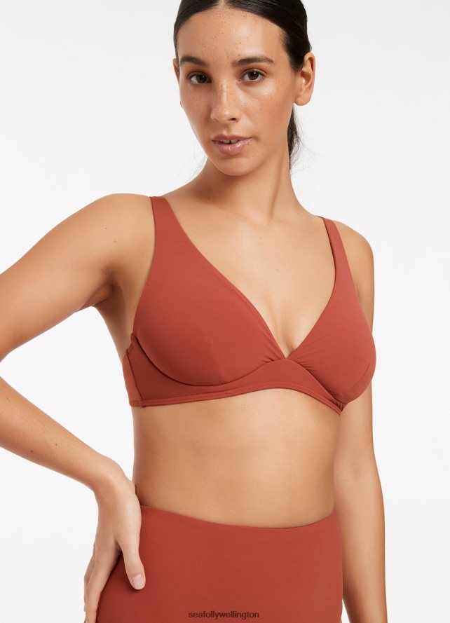 Seafolly Women Jetset D/Dd Underwire Bikini Top Swimwear Russet LT08Z8589