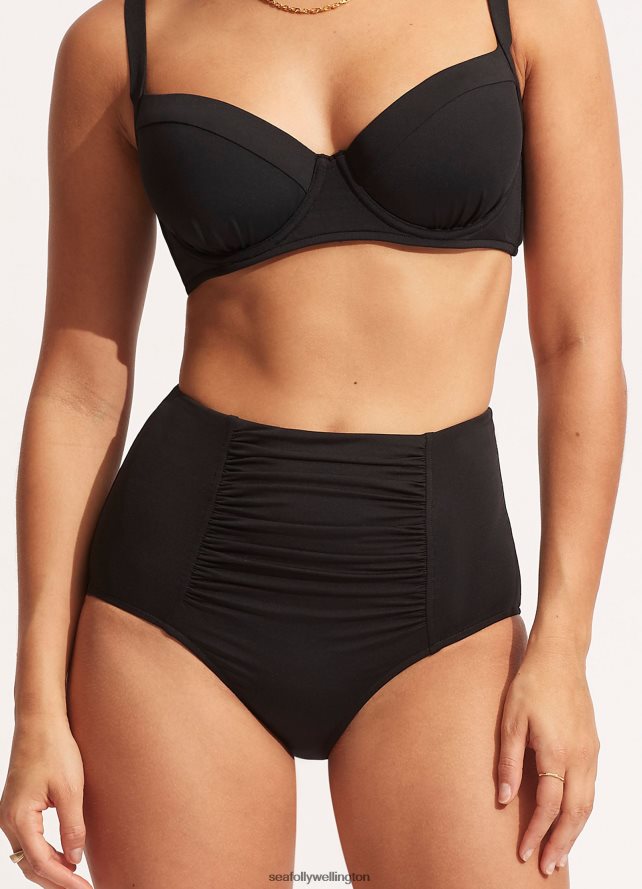 Seafolly Women Collective High Waisted Pant Swimwear Black LT08Z8209