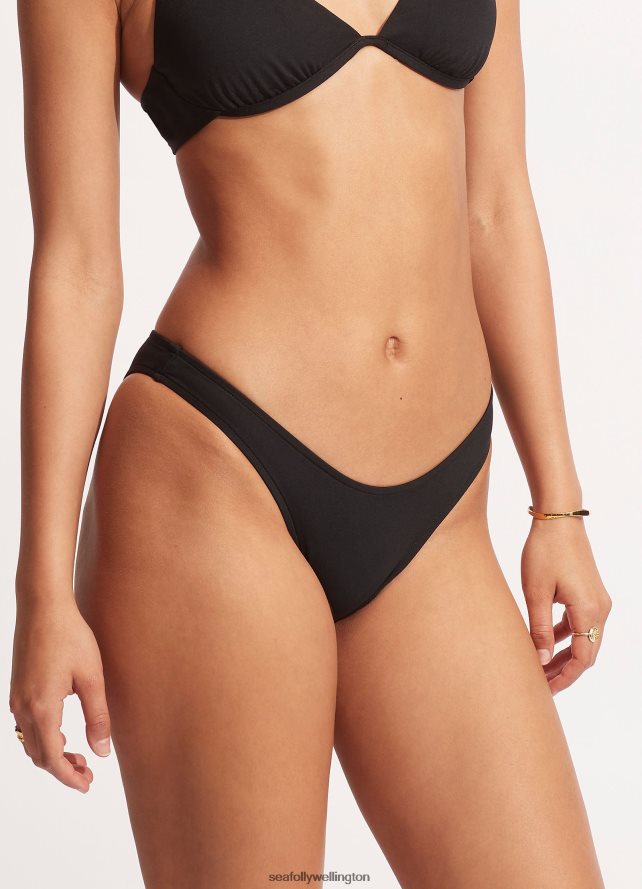 Seafolly Women High Cut Pant Swimwear Black LT08Z8324