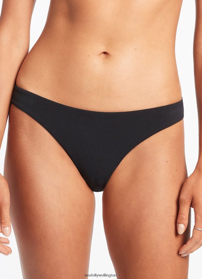 Seafolly Women Isla Rib Hipster Pant Swimwear Black LT08Z8275