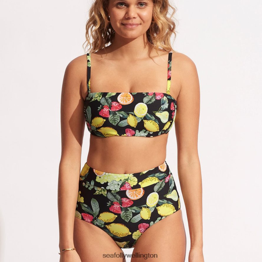 Seafolly Women Lemoncello High Waisted Pant Swimwear Black LT08Z8633