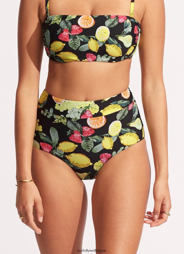 Seafolly Women Lemoncello High Waisted Pant Swimwear Black LT08Z8633