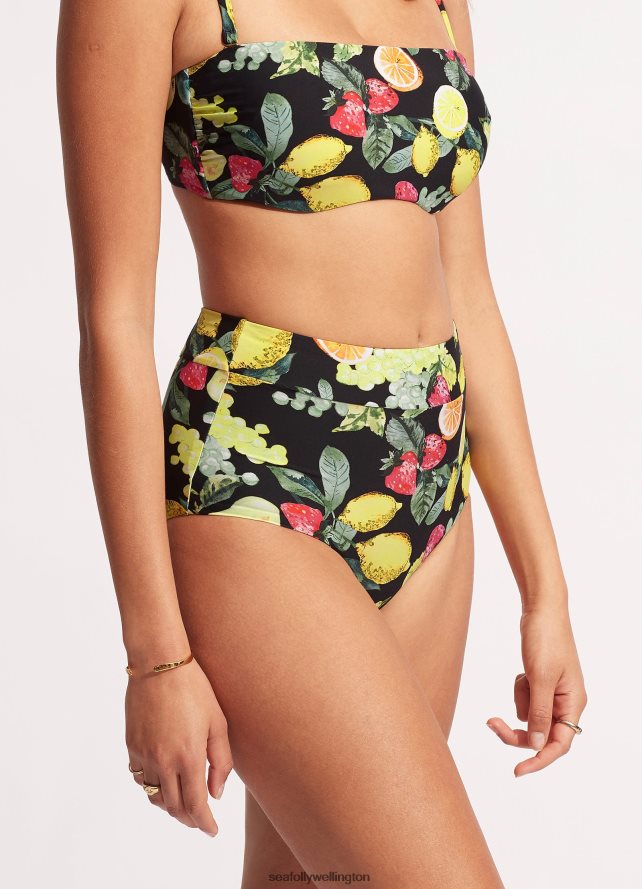 Seafolly Women Lemoncello High Waisted Pant Swimwear Black LT08Z8633